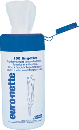 Lingettes nettoyantes désinfectantes Euro-Nette (Boite de 100)