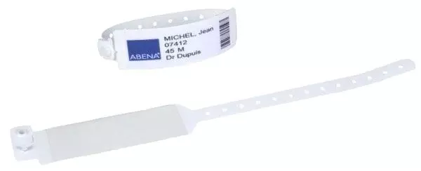 Bracelet d'identification patient XXL à rabat adhésif (sachet de 500)