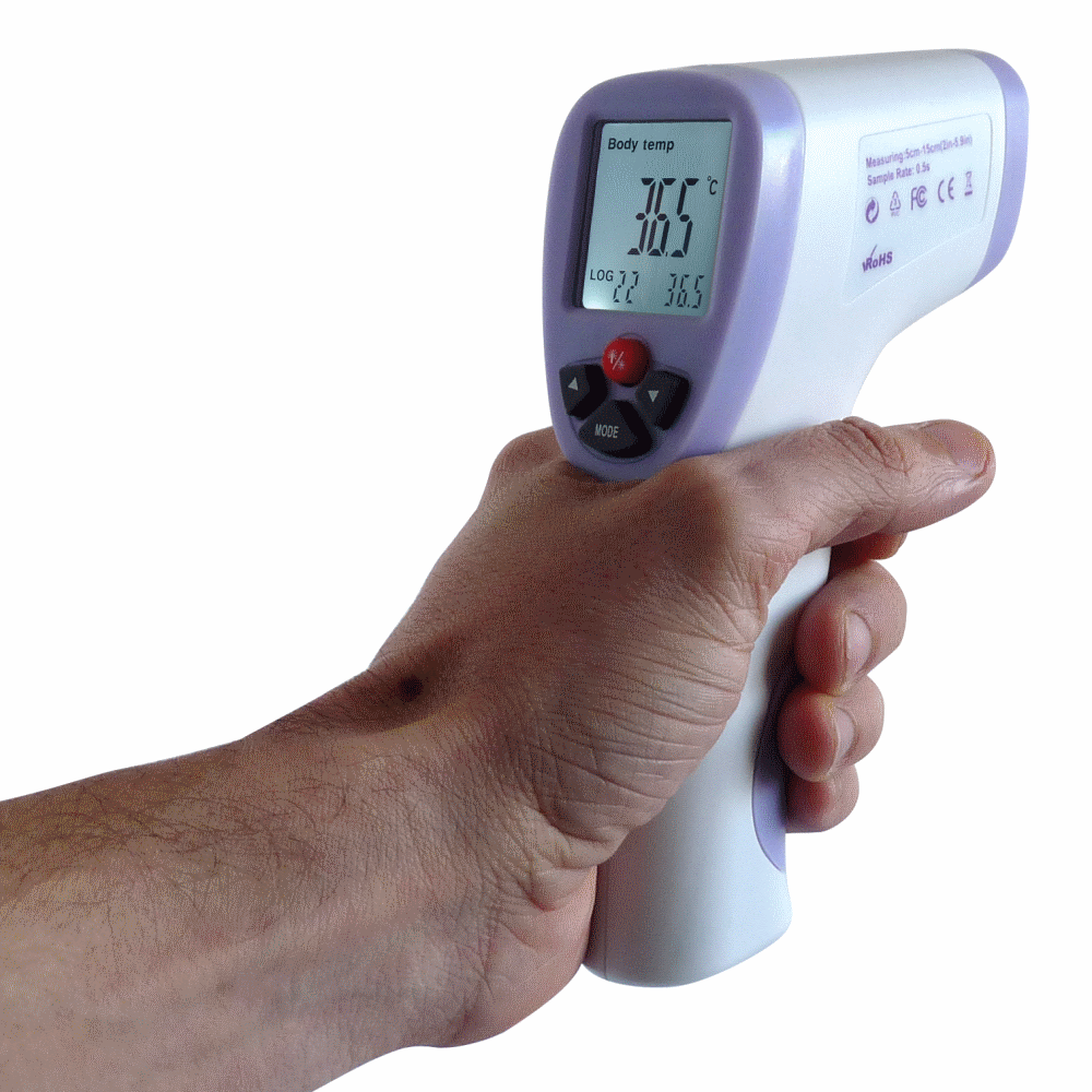 Thermomètre numérique infrarouge avec écran LCD 32°C/43°C