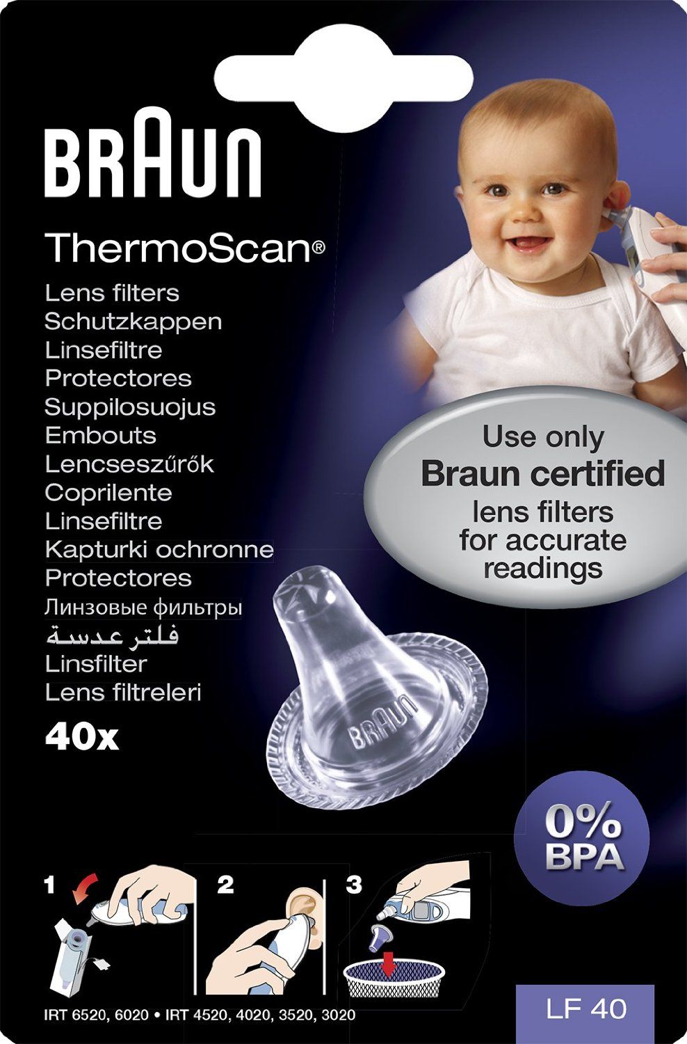 Braun Embouts de protection pour les thermomètres ThermoScan LF40