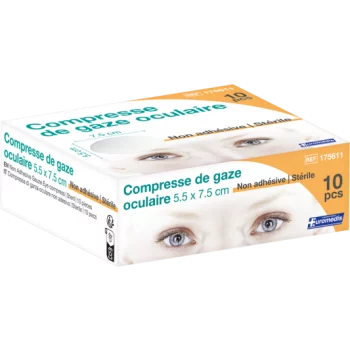 Compresse de gaze oculaire stérile Euromedis (Boite de 10)