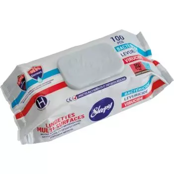 Lingettes nettoyantes désinfectantes multi-surfaces (paquet de 100)