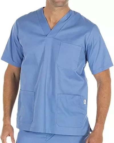 Tunique médicale mixte polyester/coton (bleu)