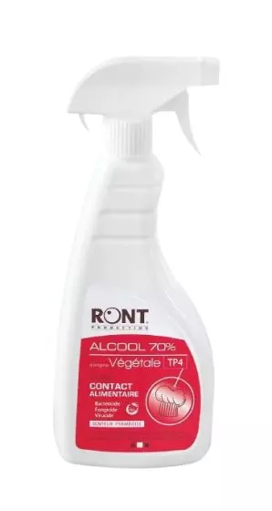 Spray désinfectant contact alimentaire Ront - Alcool 70% d'origine végétal