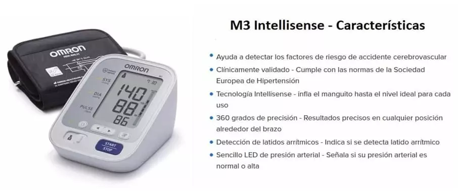 Tensiómetro digital de brazo Omron M3(HEM7154) Intellisense - PortalHealth